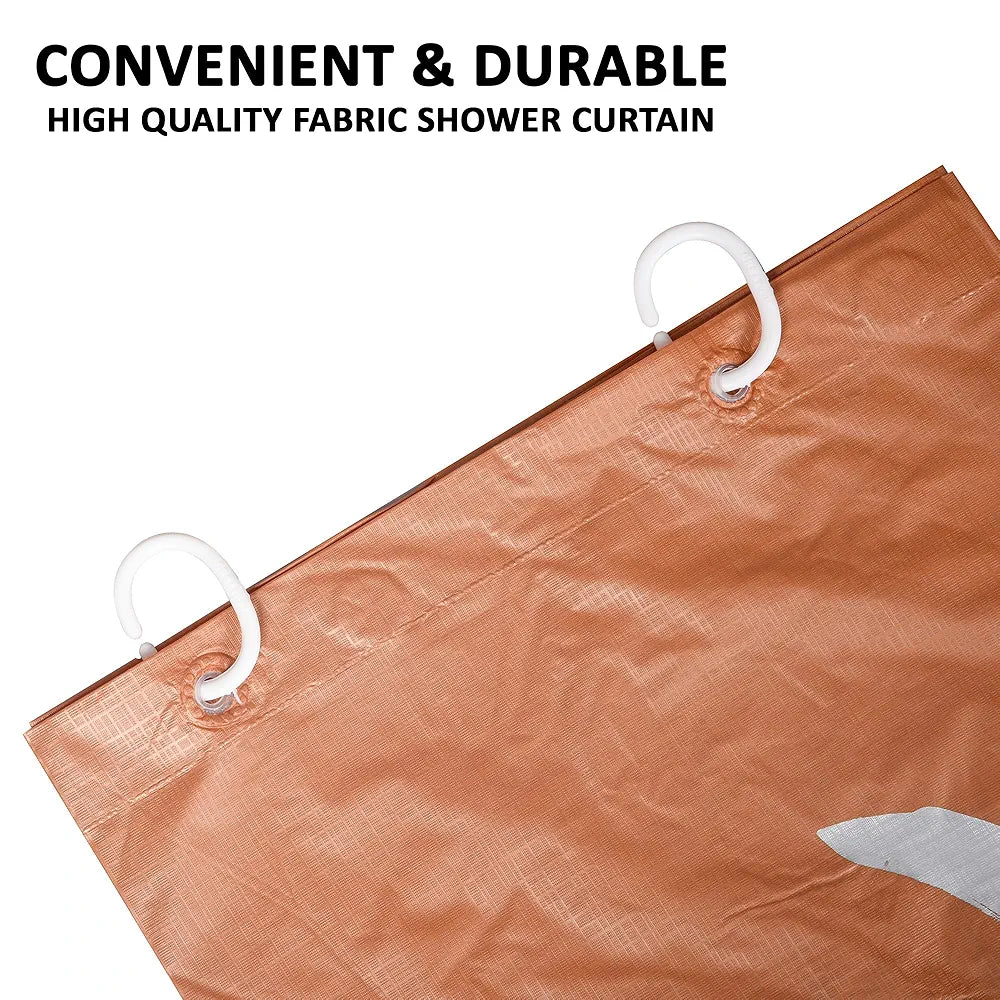 Kuber Industries Shower Curtain | 7 Feet | Bathroom Shower Curtain | AC Curtains | PVC Waterproof Window Curtain | Curtains for Bathtub | 8 Rings Curtain | Painting | Golden